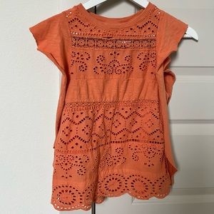 Anthropologie orange lace top